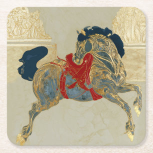Dessous-de-verre Carré En Papier Cheval Impérial Doré