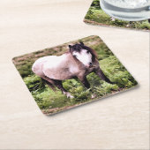 DESSOUS-DE-VERRE CARRÉ EN PAPIER CHEVAUX (Incliné)