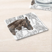 Dessous-de-verre Carré En Papier Chevaux de contrainte collectés FEI (Incliné)