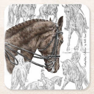 Dessous-de-verre Carré En Papier Chevaux de contrainte collectés FEI