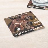 Dessous-de-verre Carré En Papier Chevaux drôles (Incliné)