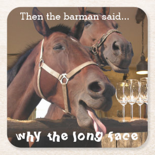 Dessous-de-verre Carré En Papier Chevaux drôles