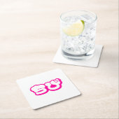 Dessous-de-verre Carré En Papier Chibi ち び japonais Nihongo Hiragana Script (En situation)