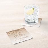 Dessous-de-verre Carré En Papier Chic Gold Parties scintillant Drip 80th Birthday P (En situation)