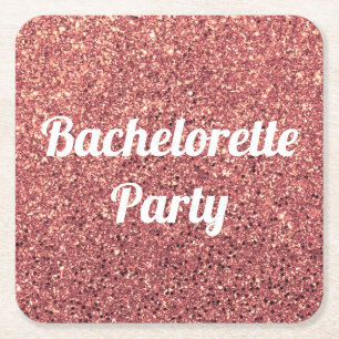 Dessous-de-verre Carré En Papier chick chick rose or parties scintillant bridesmaid
