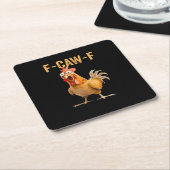 Dessous-de-verre Carré En Papier Chicken F-Caw-F Funny Trendy (Incliné)