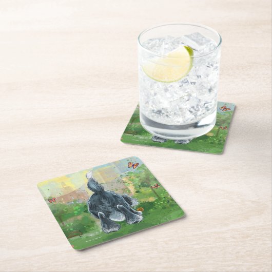 Dessous-de-verre Carré En Papier Chien à mouton escarpé (En situation)