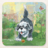 Dessous-de-verre Carré En Papier Chien à mouton escarpé (Devant)