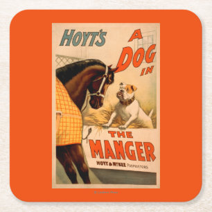 Dessous-de-verre Carré En Papier Chien d'A de Hoyt dans l'affiche de théâtre de