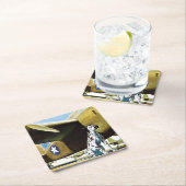 Dessous-de-verre Carré En Papier Chien de l'armée (En situation)