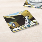 Dessous-de-verre Carré En Papier Chien de l'armée (Incliné)