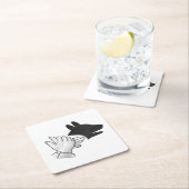 Dessous-de-verre Carré En Papier Chien Silhouette main (En situation)