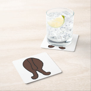 Dessous-de-verre Carré En Papier chien terre-neuve brun hiney