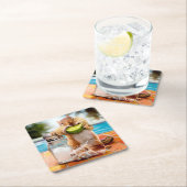 Dessous-de-verre Carré En Papier Chipmunk à la chaux (En situation)