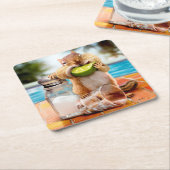 Dessous-de-verre Carré En Papier Chipmunk à la chaux (Incliné)