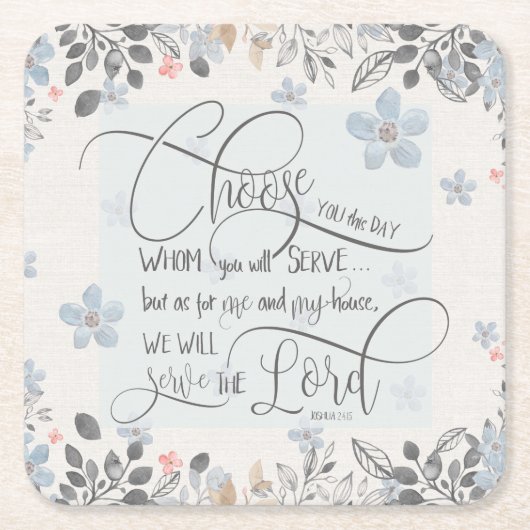 Dessous-de-verre Carré En Papier Choisissez qui vous servira - Joshua 24:15 (Devant)
