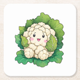 Dessous-de-verre Carré En Papier Chou-fleur Kawaii