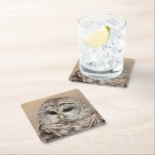 Dessous-de-verre Carré En Papier Chouette barrée (En situation)