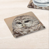 Dessous-de-verre Carré En Papier Chouette barrée (Incliné)
