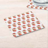 Dessous-de-verre Carré En Papier Chow Chow Chow Motif de Noël (Incliné)