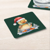 Dessous-de-verre Carré En Papier Christmas Duck (Incliné)