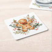 Dessous-de-verre Carré En Papier Christmas Gingerbread Man (Incliné)