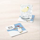 Dessous-de-verre Carré En Papier Christmas Happy Penguin dit (En situation)