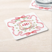 Dessous-de-verre Carré En Papier Christmas Mahjong | Monogram (Incliné)