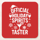 Dessous-de-verre Carré En Papier Christmas quote funny party spirits taster red (Devant)