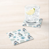 Dessous-de-verre Carré En Papier Christmas Snowman (En situation)