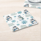 Dessous-de-verre Carré En Papier Christmas Snowman (Incliné)