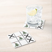 Dessous-de-verre Carré En Papier Christmas Tic Tac Toe (En situation)