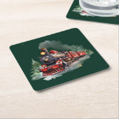 Dessous-de-verre Carré En Papier Christmas Train (Incliné)