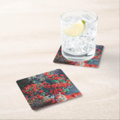 Dessous-de-verre Carré En Papier Chrysanthème rouge, Monet (En situation)