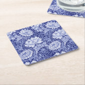 Dessous-de-verre Carré En Papier Chrysanthemum Blue, William Morris (Incliné)