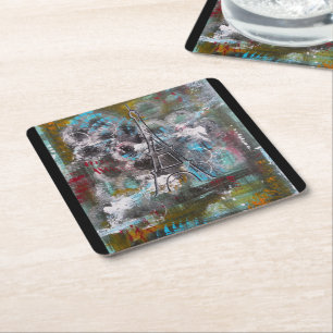 Dessous-de-verre Carré En Papier Chuchotements de Paris Peinture par Alfred Fox