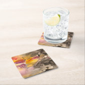 Dessous-de-verre Carré En Papier chute d'or (En situation)