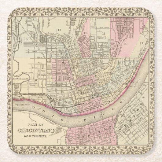 Dessous-de-verre Carré En Papier Cincinnati 2 (Devant)