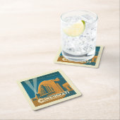 Dessous-de-verre Carré En Papier Cincinnati, Ohio | Terminal Union historique (En situation)