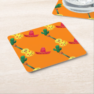 Dessous-de-verre Carré En Papier Cinco De Mayo Orange