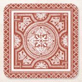 Dessous-de-verre Carré En Papier Cinnabar Woodblock IV (Devant)