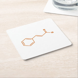 Dessous-de-verre Carré En Papier Cinnamon Cinnamaldéhyde Formule chimique moléculai