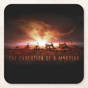 Dessous-de-verre Carré En Papier Cinq rovers Mars réussis