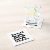 Dessous-de-verre Carré En Papier Cinq saveurs de base (En situation)