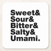 Dessous-de-verre Carré En Papier Cinq saveurs de base (Devant)