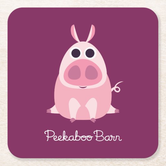 Dessous-de-verre Carré En Papier Circonspect le porc (Devant)