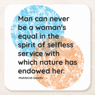 Dessous-de-verre Carré En Papier Citation de Mahatma Gandhi Man Man Woman