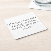 Dessous-de-verre Carré En Papier Citation de Tequila sarcastique (Incliné)