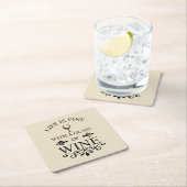 Dessous-de-verre Carré En Papier Citation drinker vin drôle (En situation)