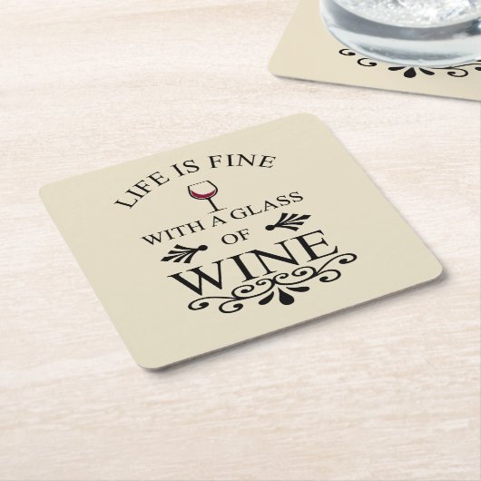Dessous-de-verre Carré En Papier Citation drinker vin drôle (Incliné)